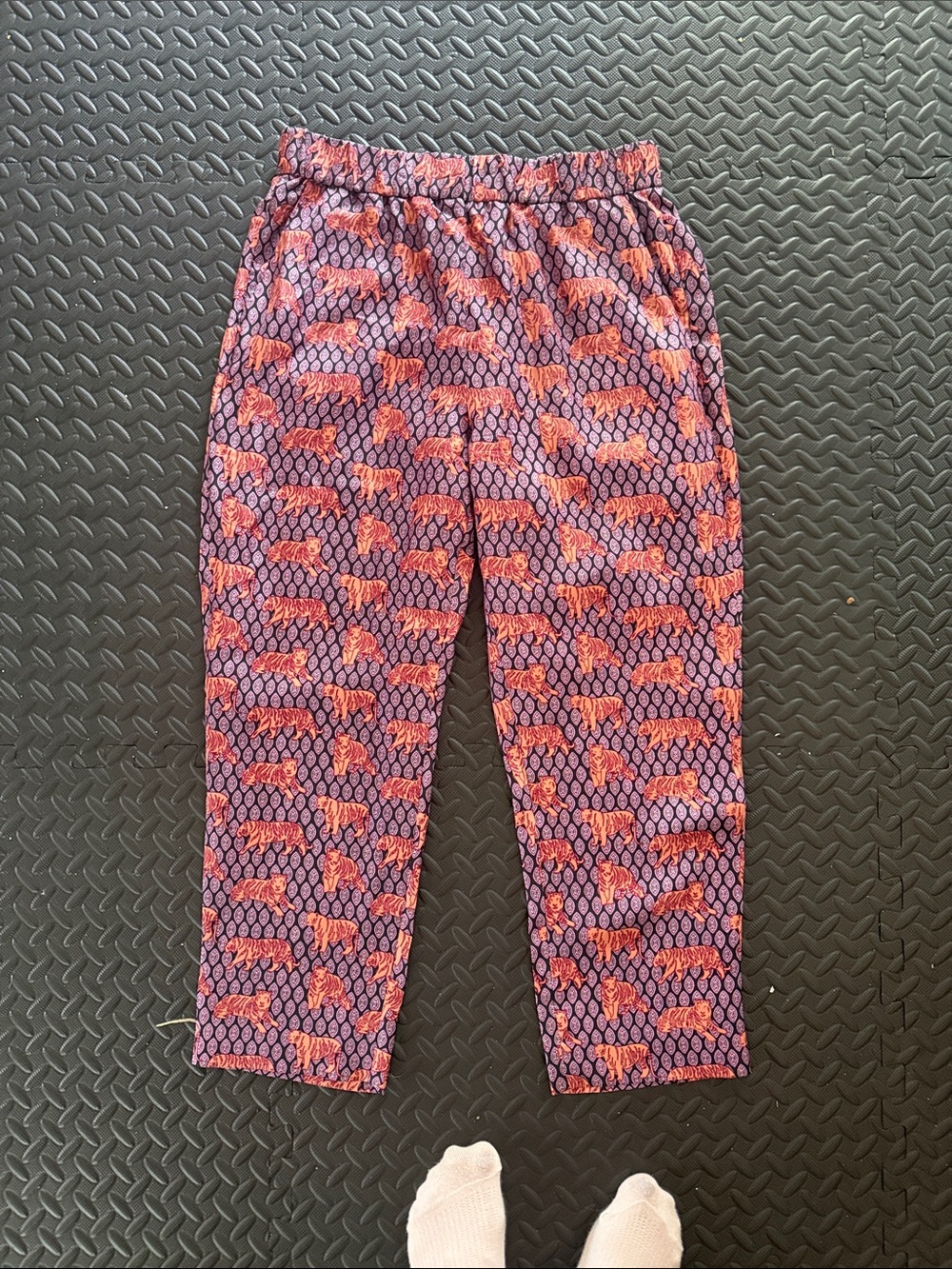 Printed Pink and Purple Animal-Pattern silky feel pants